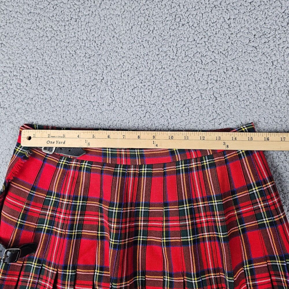 Lochcarron Kilt Skirt Women 18 Wool Midi Stewart Plaid VTG 90s Academia Heritage - Picture 6 of 10